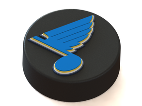 stlouis blues logo ice hockey puck pinshape stlouis-blues 3d-model ice-hockey nhl logo3d 3d print model - Mito3D