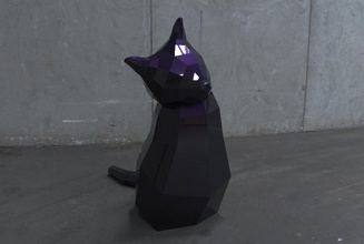 poly cat pinshape low-poly-3d-printing-design-contest 3d print model - Mito3D