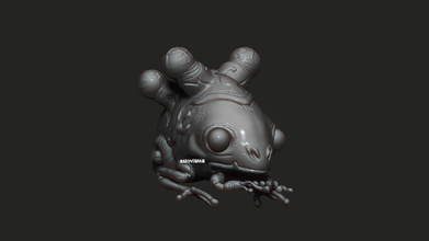 kurbağa kabuk pinshape hayvan canavar 3d print model - Mito3D