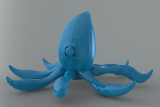 poly spazio polpo pinshape monster mare 3d print model - Mito3D