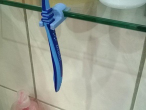 suporte escova dentes placa vidro pinshape escovas organizador ikea gadget limpa casa banho 3d print model - Mito3D