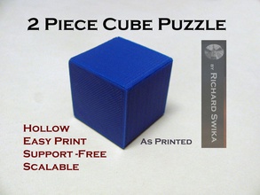 2 pezzo cubo puzzle pinshape magia magico 3d print model - Mito3D