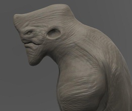grey alien brute updated 8-30-17 pinshape avatar-design-contest character-modeling-contest bust buste creature monsters aliens 3d print model - Mito3D