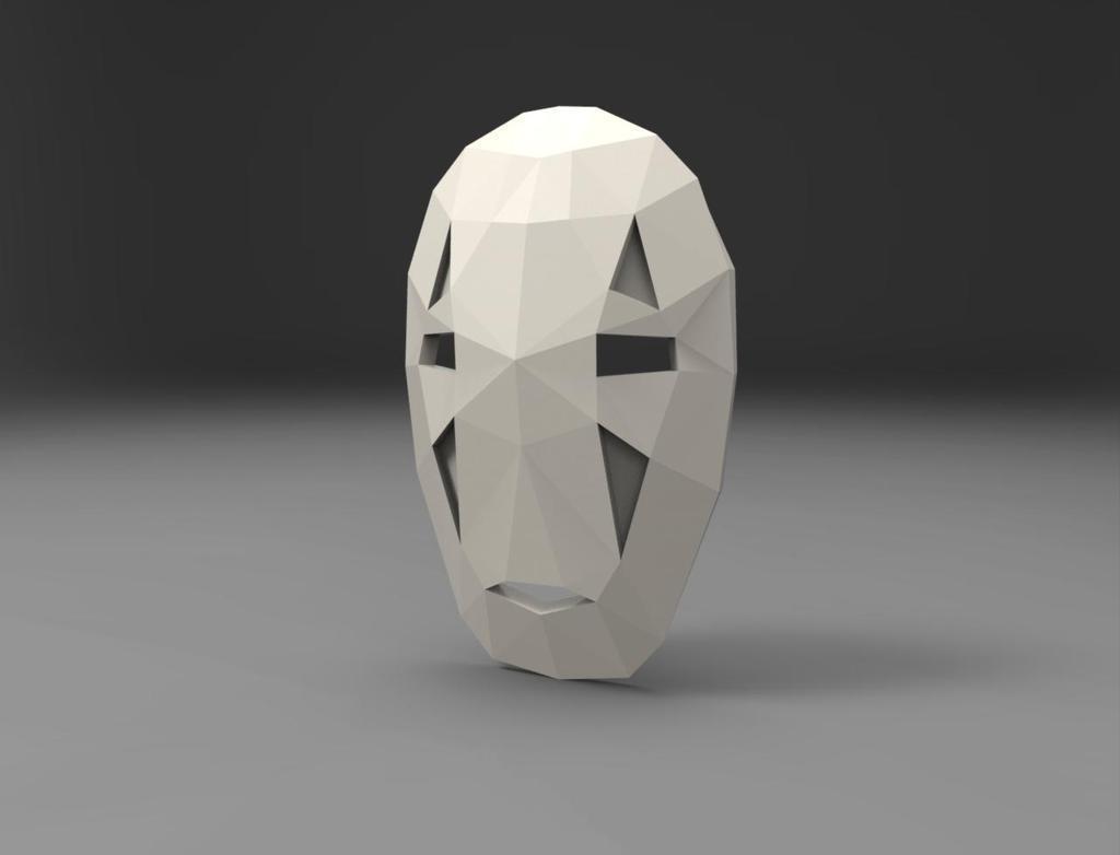 temperamentvoll gesichtslose Maske pinshape lowpoly propmask prop gesichtslos facelessmask spiritedaway 3D print model - Mito3D