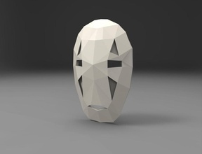 fougueux visage masque pinshape lowpoly propmask prop facelessmask spiritedaway 3d print model - Mito3D