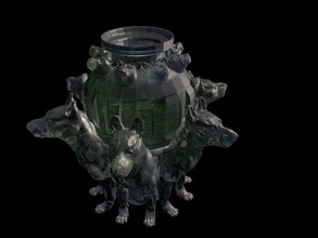 chien vase pinshape Conception 3d 3d print model - Mito3D
