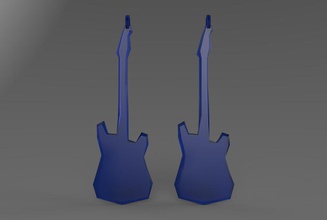 poly electric guitar earring pinshape low-poly-3d-printing-design-contest elctric 3d print model - Mito3D