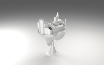 floating castle pinshape low-poly-3d-printing-design-contest 3d print model - Mito3D