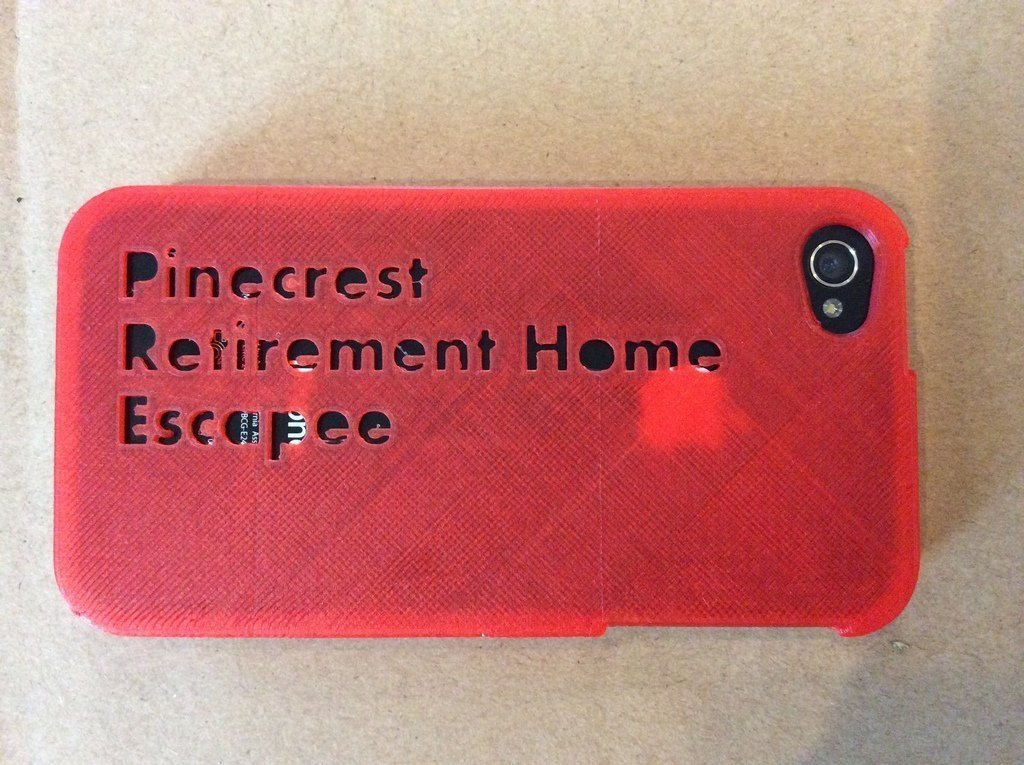 pinecrest retirement escapee iphone 4 4s case pinshape 3d-design 3D print model - Mito3D