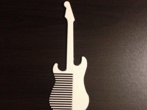 combcaster comb based famous guitar pinshape hair accessories bath electric fender-stratocaster 3d print model - Mito3D