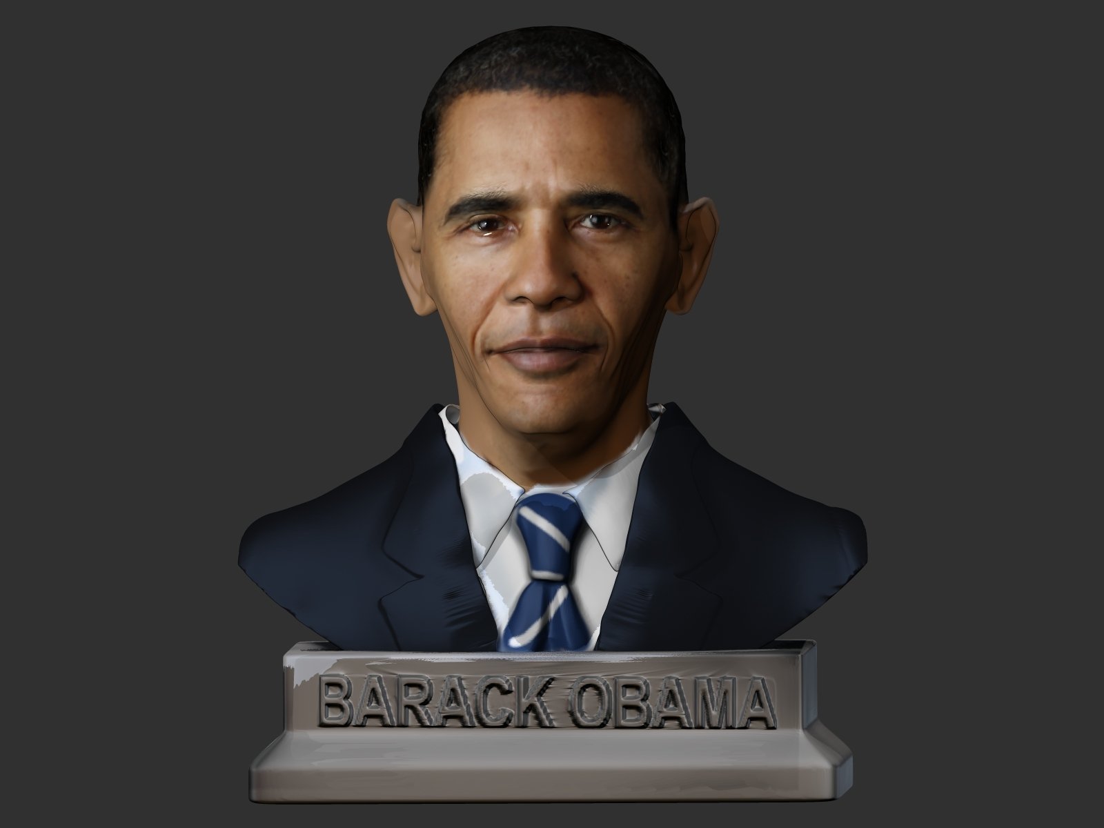 barack obama büstü pinshape Amerika ABD Başkan heykel 3D print model - Mito3D