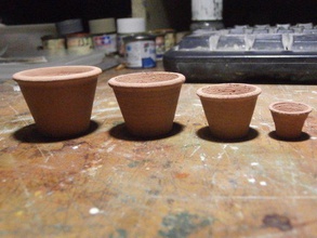 scaleprint 1 12 dolls house terracotta pots plants pinshape 3d-design 3d print model - Mito3D