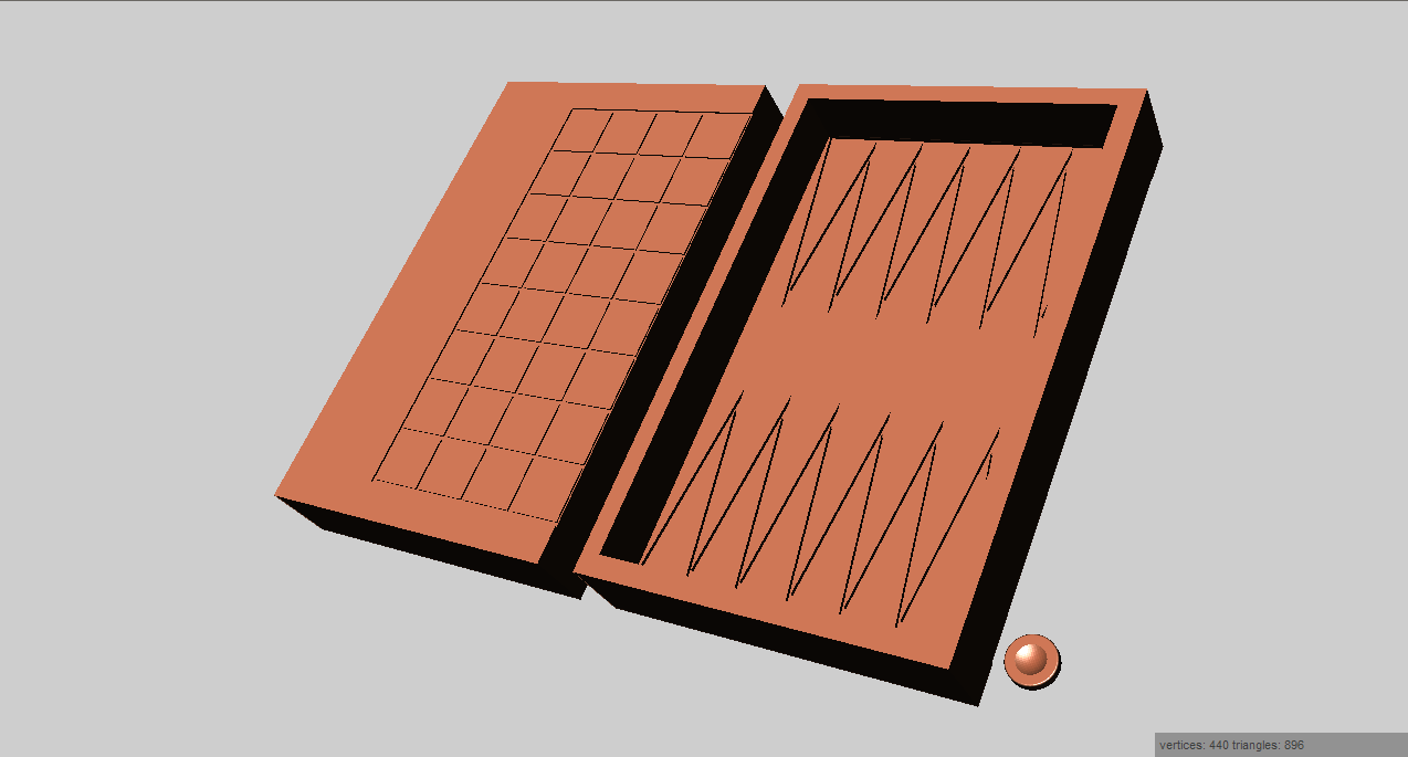 backgammon + chess checker board pinshape 3D print model - Mito3D
