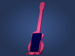 guitar phone holder pinshape smartphone rock electric 3d print model - Mito3D