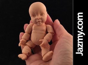 realistische artikuliert Miniatur baby Puppe Stück pinshape 3d design 3d print model - Mito3D