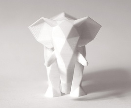 poli elefante escultura arte pinshape interior muebles estatuilla animal moderno estatua geométricas juguete facetas decoración art escritorio low poly 3d print model - Mito3D