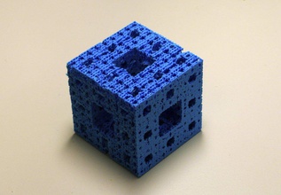 menger's sponge fractal cube 3d sierpinski's carpet pinshape 3d-design 3d print model - Mito3D
