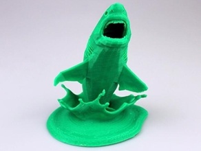 volo squalo bianco figurina poly pinshape low 3d stampa design concorso shark denti acqua greatwhite sharknado 3d print model - Mito3D