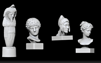 estatuas pinshape juguete decoración estatua scaned esculpir cabeza busto cuerpo pharao mujer hombre 3d print model - Mito3D