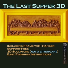 supper 3d pinshape sculpture framed frame last-supper da-vinci art picture 3d print model - Mito3D
