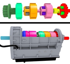 6 Gang allison Automatik Getriebe pinshape Geschwindigkeit übertragung automatische 3d print model - Mito3D