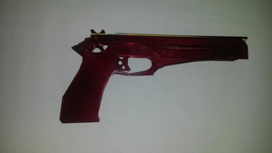 rubber band shooter pistol pinshape gunslinger rubber-band 3d print model - Mito3D