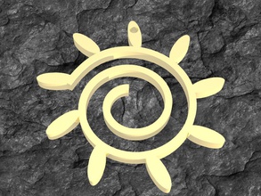 spiral sun pendant pinshape madeinitaly design jewel jewelry 3d printing 3d print model - Mito3D