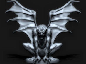 gargouille pinshape art style gothique laid dragon sculpture statue créature monstre 3d print model - Mito3D