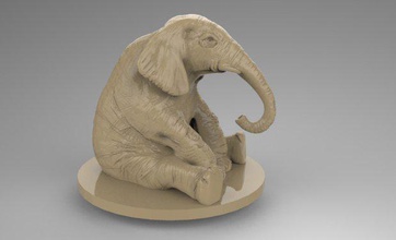 Elefanten pinshape Dschungel Kreuzfahrt Männlich safari Tiere Miniatur Spielzeug 3d print model - Mito3D