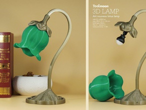 art nouveau lotus lâmpada pinshape 3d design 3d print model - Mito3D