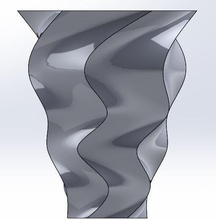 spirale vase 6 tranches torsion pinshape Conception 3d 3d print model - Mito3D