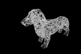 wire frame dachshund pinshape 3d-design 3d print model - Mito3D