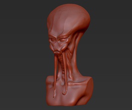 alien busto pinshape 3d design 3d print model - Mito3D