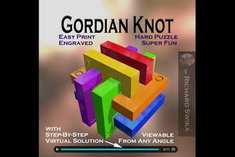 gordian knot puzzle pinshape support-free interlocking 3d print model - Mito3D