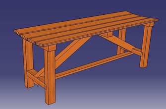 sitting bench pinshape garden furniture 3d print model - Mito3D