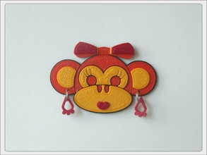 magnete scimmia ragazza pinshape disegno 3d 3d print model - Mito3D