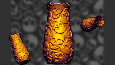 skull vase pinshape 3d print model - Mito3D