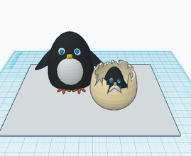 pingouin bébé pinshape jouet baby œuf 3d print model - Mito3D