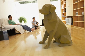 labrador retriever cane pinshape roomdecor homedecor dogstatue minimo minimalista geometrica lowpoly disegno 3d 3d print model - Mito3D