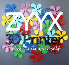 zyyx flower sign - multi material print pinshape 3d-design 3d print model - Mito3D