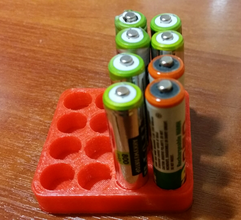 set batería organizadores tamaños aa aaa pinshape conjunto capacidad acumulador soporte 3d print model - Mito3D
