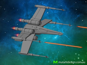 poly x wing Yıldız Savaşları pinshape jedi zorla uyanır gücü wookie avcı uzay aracı gemisi 3d print model - Mito3D