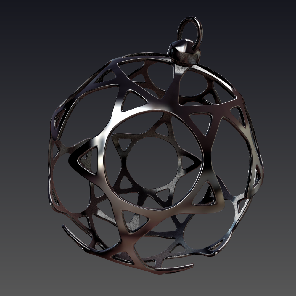 bola natal star pinshape sapin fir design borruso 3D print model - Mito3D