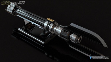 darth malgus sabre luz pinshape brinquedos laserblade armas jedi starwars 3d print model - Mito3D
