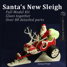 santa's sleigh pinshape santa-claus racer vehicle hot-rod engine reindeer sled sleigh santa christmas
