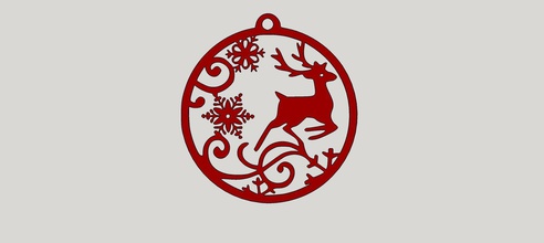 deer snowflakes pinshape snowflake christmas ornament decorations 3d print model - Mito3D