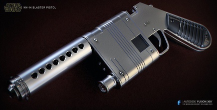 nn 14 pistolet pinshape accessoires canon jeu starwarsweapons hansolo rey armes jedi starwars blaster 3d print model - Mito3D