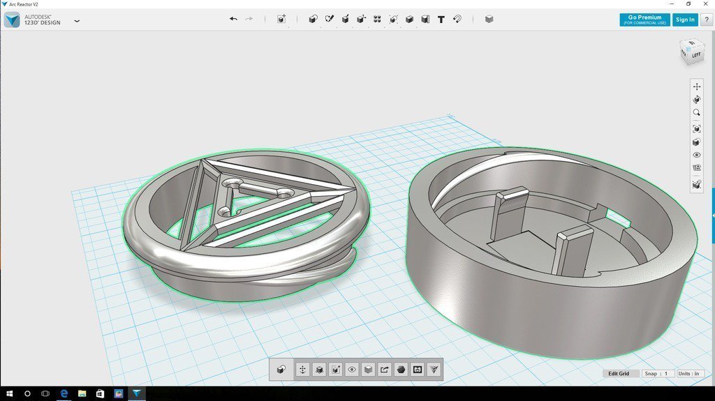 iron man arc reactor pinshape disegno 3d 3D print model - Mito3D