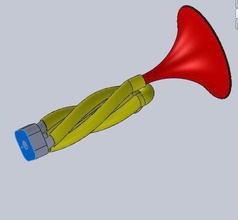 twisted trombon pinshape 3d tasarım 3d print model - Mito3D