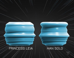 han solo & princess leia starwars candle holder pinshape tea-lights forg3d forge3d han-solo decoration holders star-wars 3d print model - Mito3D
